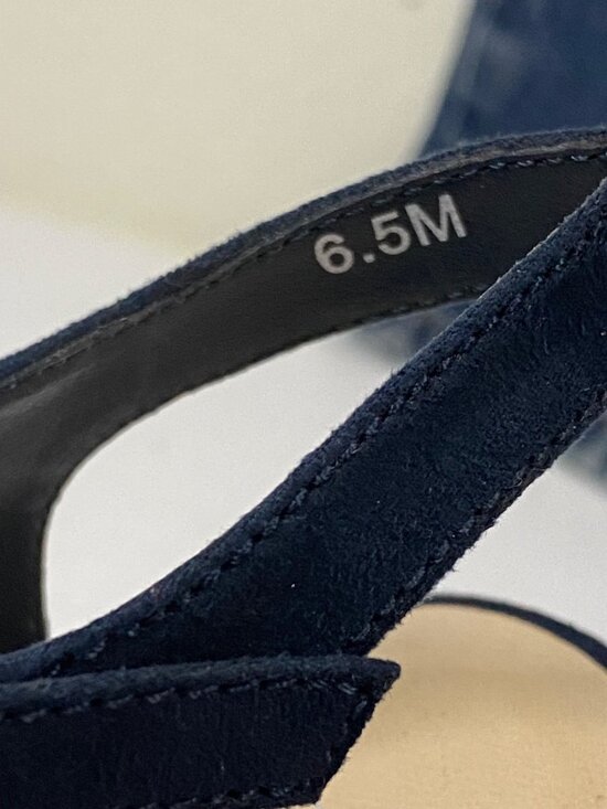 PoP Navy Blue Heels Sandals Womens 6.5 M Block Heel Strappy, Dress Shoes - Picture 14 of 16